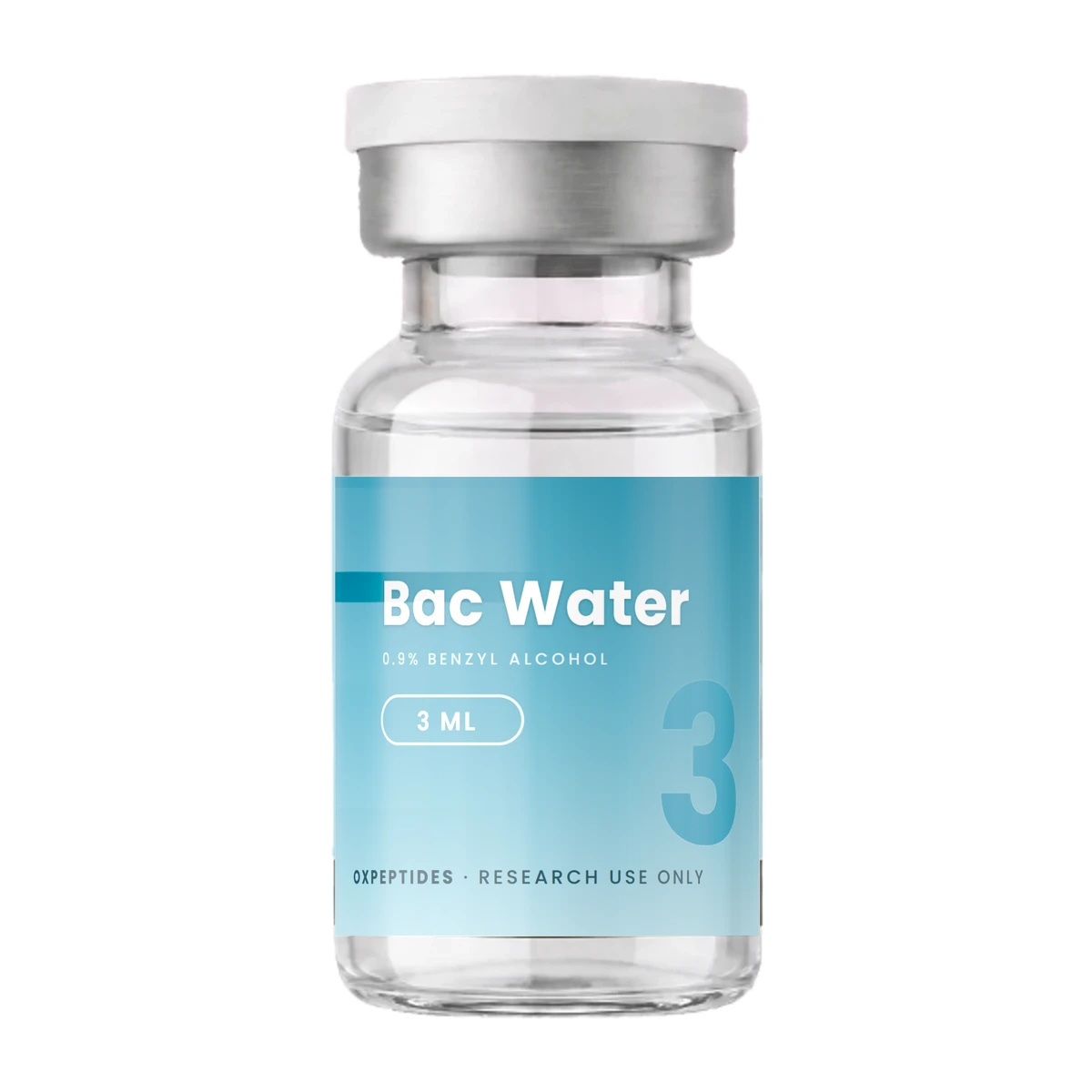 Bacteriostatic Water vial — lyophilized, OXpeptides label