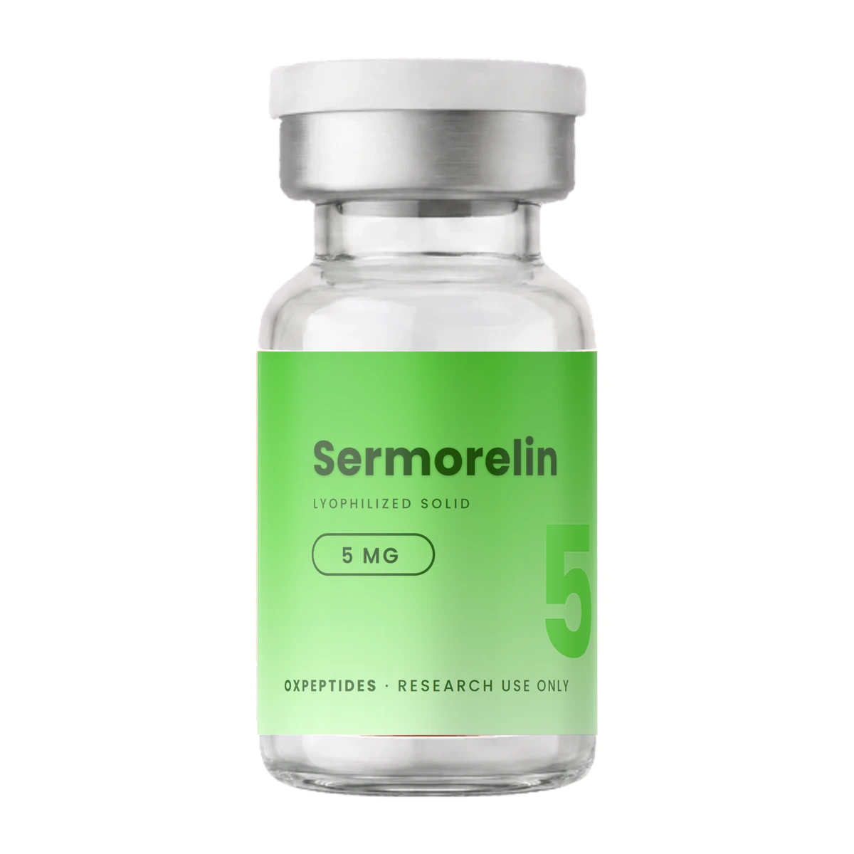 Sermorelin vial — lyophilized, OXpeptides label