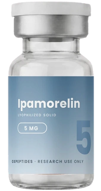 Ipamorelin 5 mg — lyophilized research peptide, OXpeptides vial
