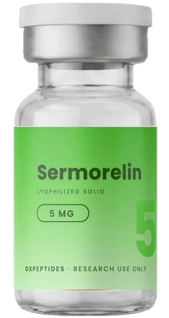Sermorelin 5 mg — lyophilized research peptide, OXpeptides vial